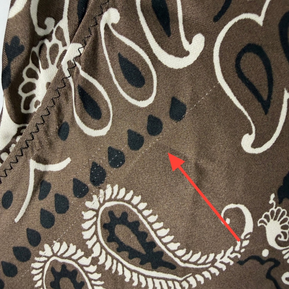 Sandro Bandana Print Dress Brown Paisley Lace Up Back Maxi Sz 42 Fr / 10 US - Picture 14 of 14
